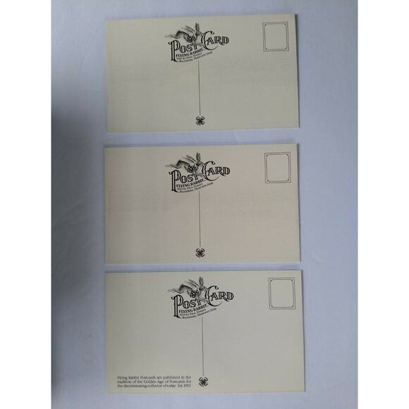 Halloween Postcard Set Of (3) Samurai Pumpkin Head Goblins Flying Rabbit 1993 - Picture 3 of 6